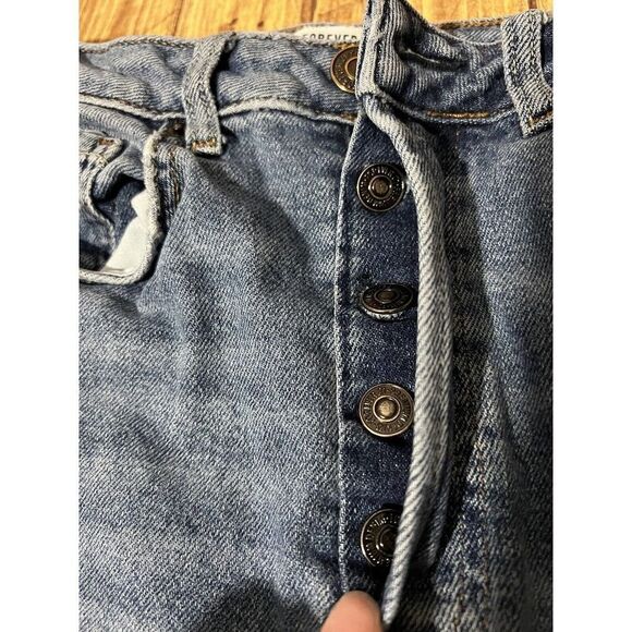 Forever 21 Womens Jeans Button Fly High Rise Straight Leg Blue Denim - Picture 3 of 10